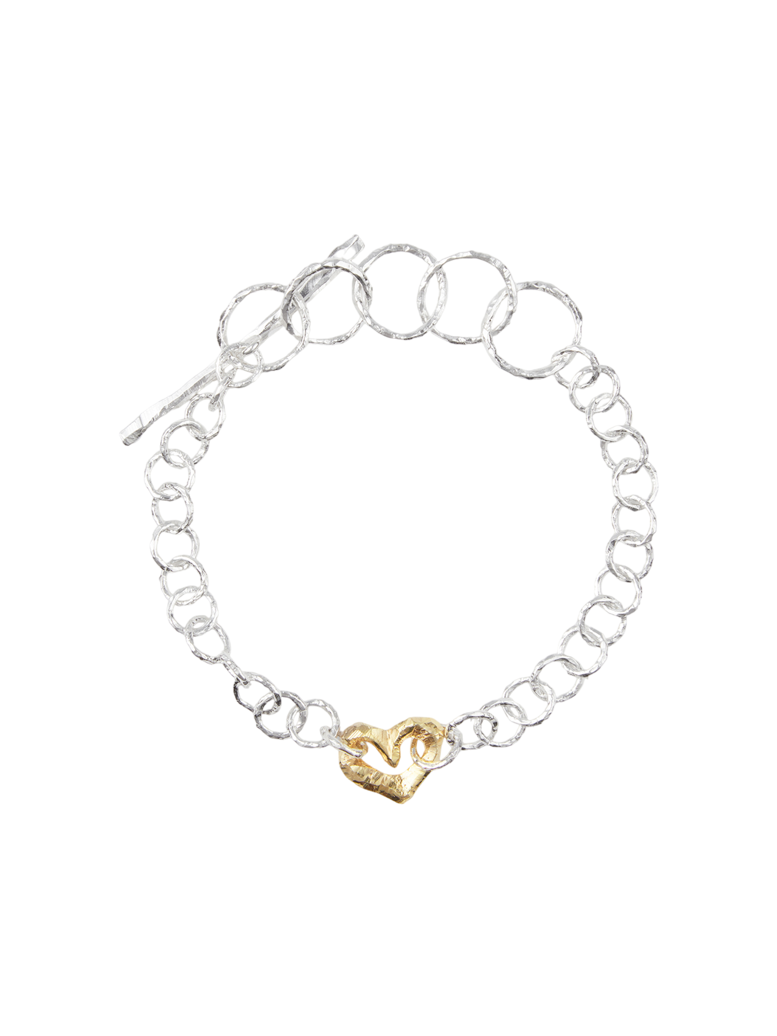 Ringo mini heart bracelet in silver and 18k yellow gold